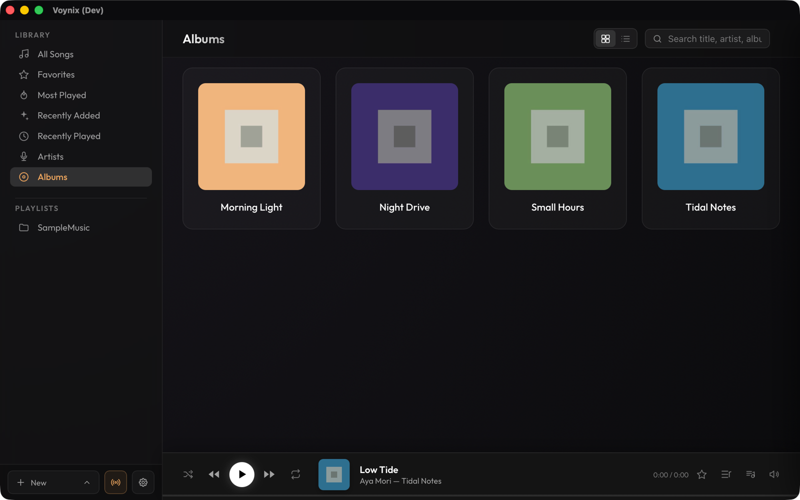 Browsing albums on Mac